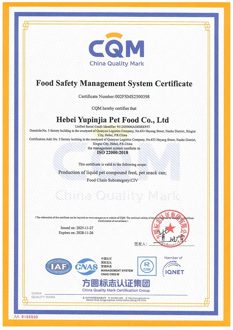 Certification of Food Safety Management System
